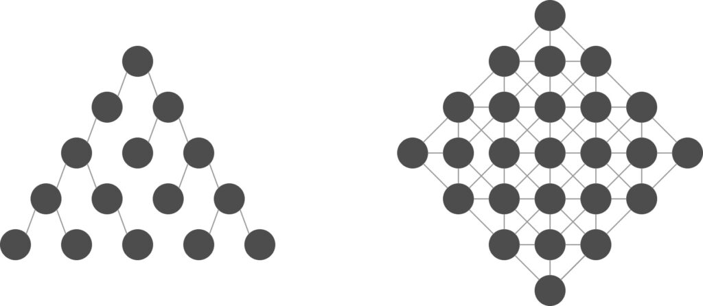 Diagram of hierarchies and networks